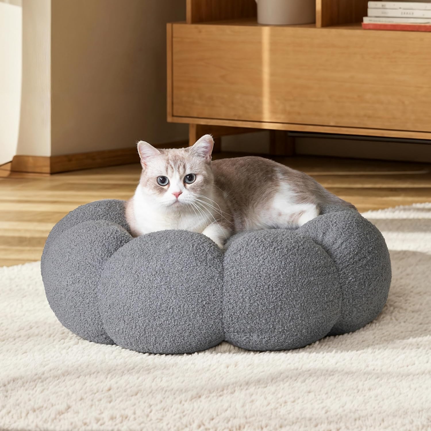 Transform Your Pet's Comfort with the Plush Petal Cushion Bed